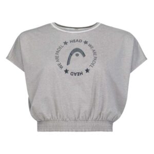Head Racket Padel Crop Short Sleeve T-shirt Gris S Mujer