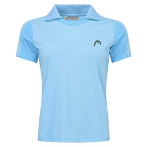 Head Racket Padel Tech Short Sleeve Polo Azul L Mujer
