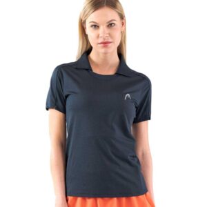 Head Racket Padel Tech Short Sleeve Polo Azul M Mujer