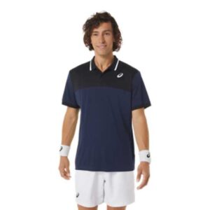 Asics Court Short Sleeve Polo Azul M Hombre