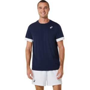 Asics Court Short Sleeve T-shirt Azul L Hombre