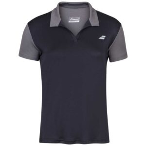 Babolat Play Short Sleeve Polo Negro,Gris XS Mujer