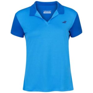 Babolat Play Short Sleeve Polo Azul L Mujer