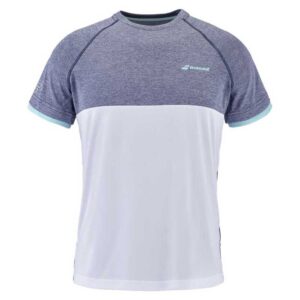 Babolat Play Crew Neck Short Sleeve T-shirt Blanco,Azul S Hombre