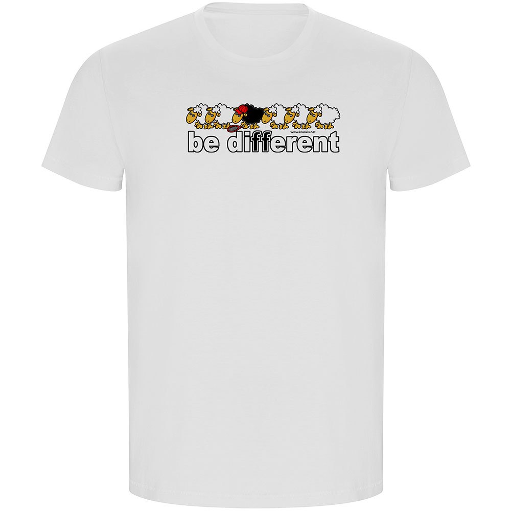Kruskis Be Different Tennis Eco Short Sleeve T-shirt Blanco XL Hombre