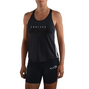 Endless Strip Ribbon Sleeveless T-shirt Negro L Mujer