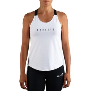 Endless Strip Ribbon Sleeveless T-shirt Blanco M Mujer