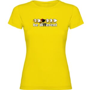 Kruskis Be Different Tennis Short Sleeve T-shirt Amarillo 2XL Mujer