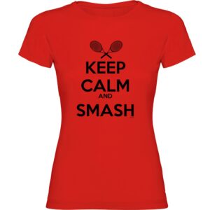 Kruskis Keep Calm And Smash Short Sleeve T-shirt Rojo L Mujer