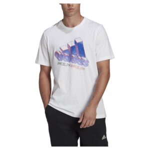 Adidas Barce Logo 1 Short Sleeve T-shirt Blanco L Hombre