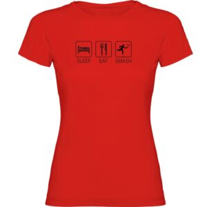 Kruskis Sleep Eat And Smash Short Sleeve T-shirt Rojo M Mujer