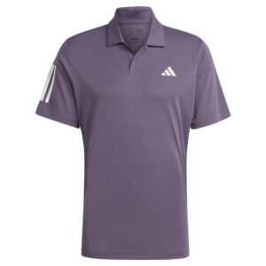 Adidas Club 3 Stripes Short Sleeve Polo Lila M Hombre
