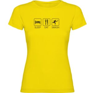 Kruskis Sleep Eat And Smash Short Sleeve T-shirt Amarillo 2XL Mujer