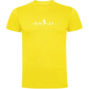 Kruskis Tennis Heartbeat Short Sleeve T-shirt Amarillo S Hombre