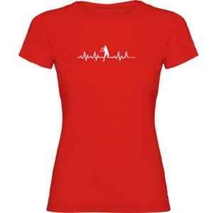 Kruskis Tennis Heartbeat Short Sleeve T-shirt Rojo S Mujer
