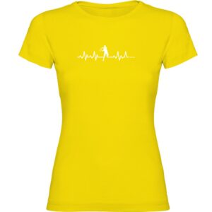 Kruskis Tennis Heartbeat Short Sleeve T-shirt Amarillo L Mujer