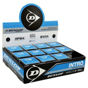 Dunlop Intro Single Blue Dot Squash Balls Box Negro 12 Balls