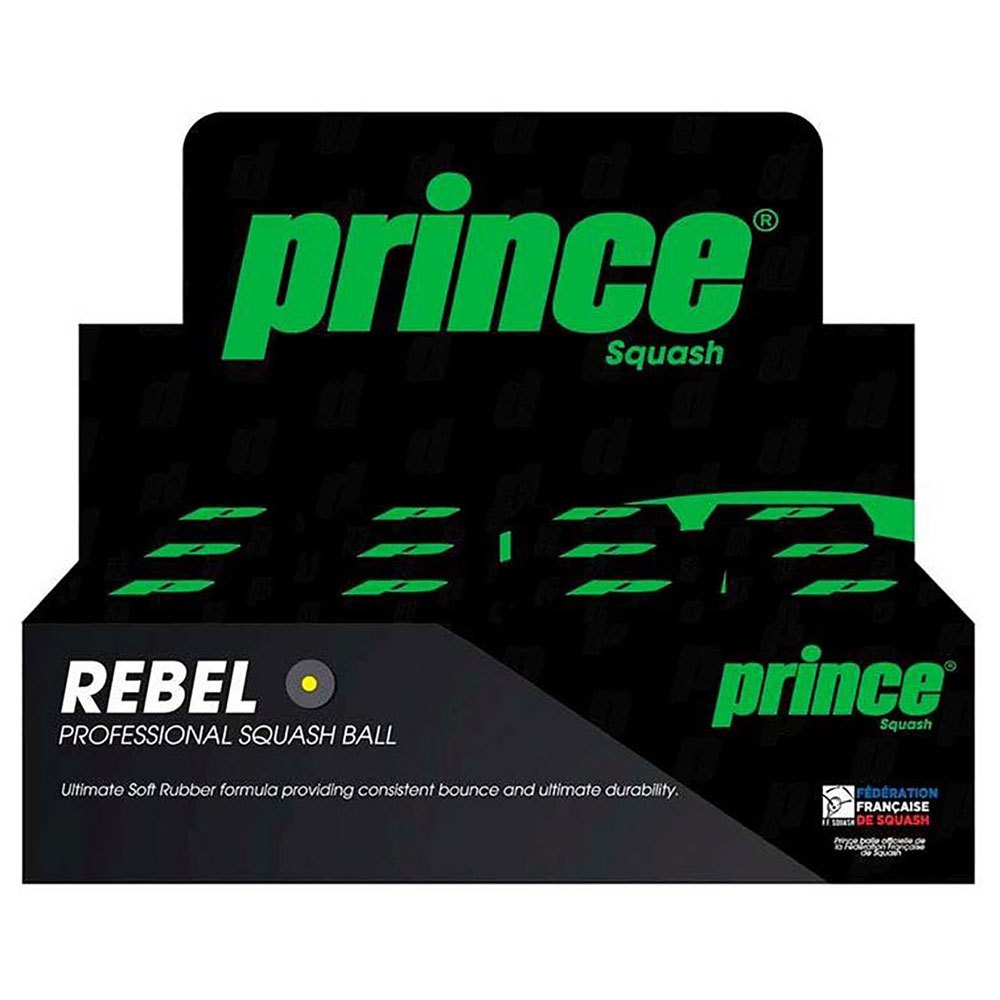 Prince Rebel Yellow Dot Squash Balls Verde 3 Balls