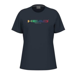 Head Racket Rainbow Short Sleeve T-shirt Azul M Mujer