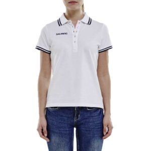 Salming Team Short Sleeve Polo Blanco XL Mujer