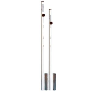 Powershot Square Adjustable Posts For Badminton Net Blanco 1.40 to 1.55m