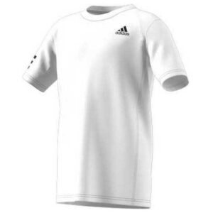 Adidas Badminton Club 3 Stripes Short Sleeve T-shirt Blanco 13-14 Years Niño