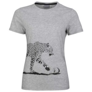 Head Racket Leopard Short Sleeve T-shirt Gris S Mujer