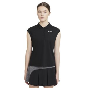 Nike Court Victory Short Sleeve Polo Negro S Mujer