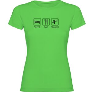 Kruskis Sleep Eat And Smash Short Sleeve T-shirt Verde 2XL Mujer