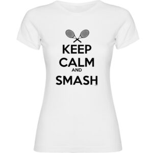 Kruskis Keep Calm And Smash Short Sleeve T-shirt Blanco S Mujer