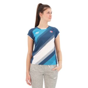 Yonex French National Team Short Sleeve T-shirt Azul S Mujer