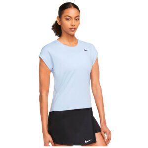 Nike Court Dri Fit Victory Short Sleeve T-shirt Azul S Mujer