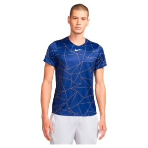Nike Court Dri Fit Advantage Printed Short Sleeve T-shirt Azul S Hombre