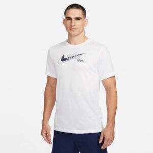 Nike Court Dri Fit Swoosh Short Sleeve T-shirt Blanco XL Hombre