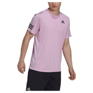Adidas Club 3 Stripes Short Sleeve T-shirt Lila L Hombre