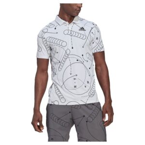 Adidas Club Graphic Short Sleeve Polo Blanco L Hombre
