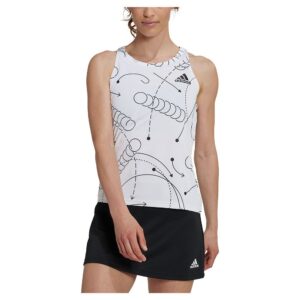 Adidas Club Graphic Sleeveless T-shirt Blanco XS Mujer