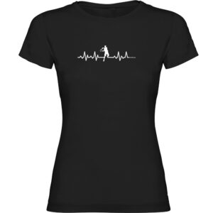 Kruskis Tennis Heartbeat Short Sleeve T-shirt Negro XL Mujer