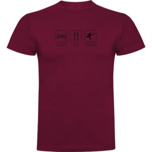 Kruskis Sleep Eat And Smash Short Sleeve T-shirt Rojo XL Hombre