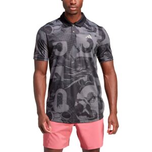 Adidas Club Graphic Short Sleeve Polo Gris L Hombre