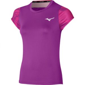 Mizuno Charge Printed Short Sleeve T-shirt Lila S Mujer