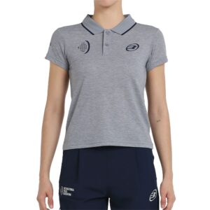 Bullpadel Exilob Short Sleeve Polo Gris M Mujer